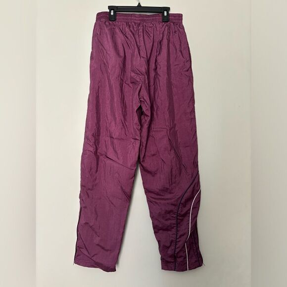 Vintage Reebok 90s Y2K Swish Sweatpants SZ Large Maroon Zip on Bottom Sides - Picture 2 of 5